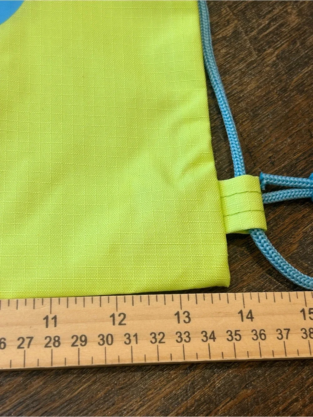 Girl Scouts Lime Green Drawstring Backpack with Blue Trefoil